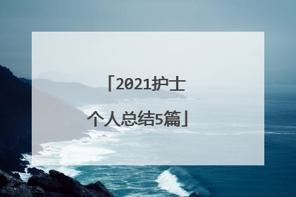 2021护士个人总结5篇