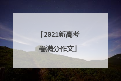 2021新高考Ⅰ卷满分作文