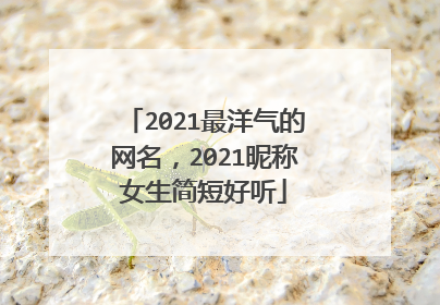 2021最洋气的网名,2021昵称女生简短好听