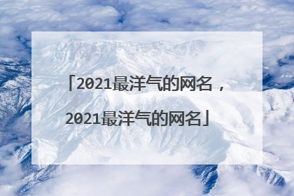 2021最洋气的网名,2021最洋气的网名