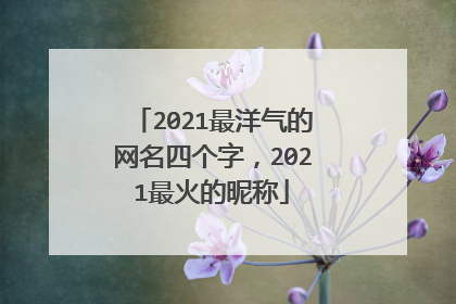 2021最洋气的网名四个字,2021最火的昵称