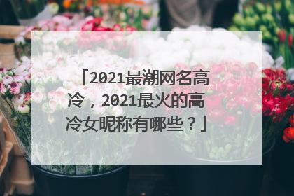 2021最潮网名高冷,2021最火的高冷女昵称有哪些?
