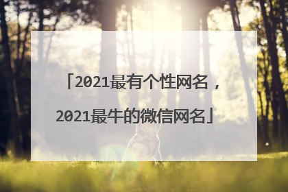 2021最有个性网名,2021最牛的微信网名