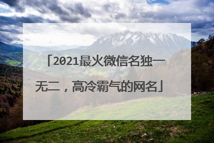 2021最火微信名独一无二,高冷霸气的网名