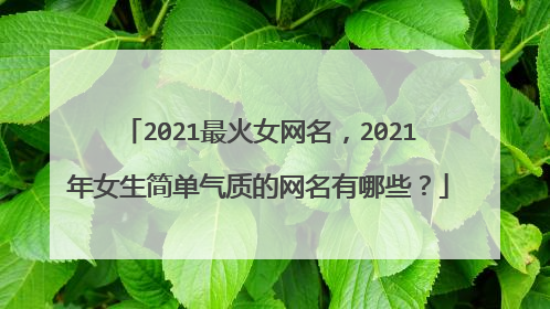 2021最火女网名,2021年女生简单气质的网名有哪些?