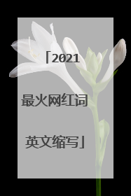 2021最火网红词英文缩写