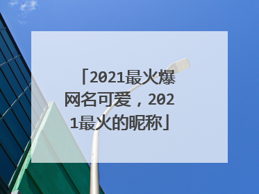 2021最火爆网名可爱,2021最火的昵称