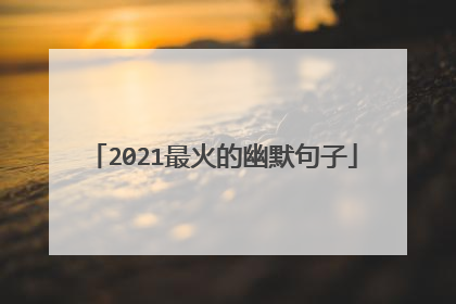 2021最火的幽默句子