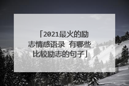 2021最火的励志情感语录 有哪些比较励志的句子