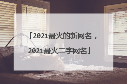 2021最火的新网名，2021最火二字网名