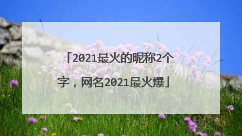 2021最火的昵称2个字，网名2021最火爆