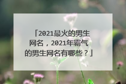 2021最火的男生网名,2021年霸气的男生网名有哪些?