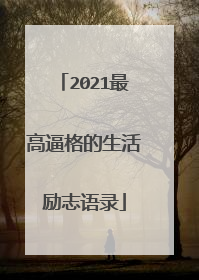 2021最高逼格的生活励志语录
