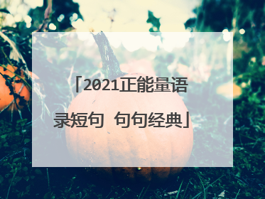 2021正能量语录短句 句句经典
