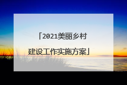 2021美丽乡村建设工作实施方案
