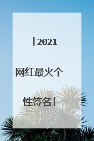2021网红最火个性签名
