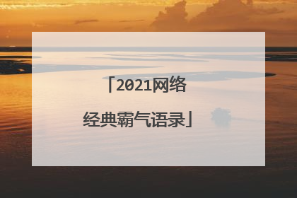 2021网络经典霸气语录
