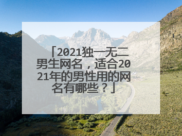 2021独一无二男生网名,适合2021年的男性用的网名有哪些?