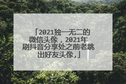 2021独一无二的微信头像,2021年刷抖音分享处之前老跳出好友头像,