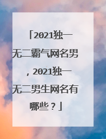 2021独一无二霸气网名男,2021独一无二男生网名有哪些?