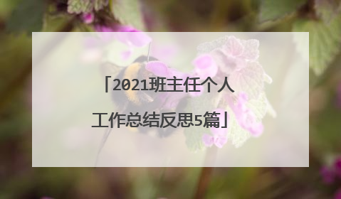 2021班主任个人工作总结反思5篇
