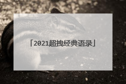 2021超拽经典语录