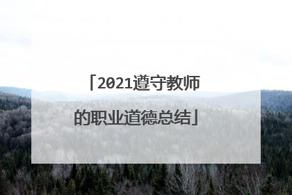 2021遵守教师的职业道德总结