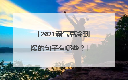 2021霸气高冷到爆的句子有哪些？