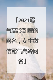 2021霸气高冷到爆的网名,女生微信霸气高冷网名