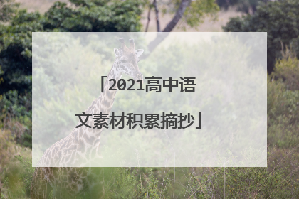 2021高中语文素材积累摘抄