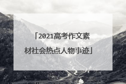 2021高考作文素材社会热点人物事迹