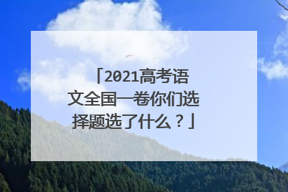 2021高考语文全国一卷你们选择题选了什么？
