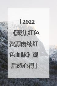 2022《聚焦红色资源赓续红色血脉》观后感心得