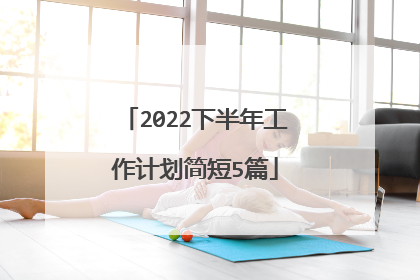 2022下半年工作计划简短5篇