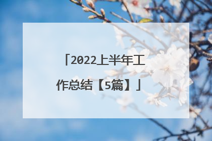 2022上半年工作总结【5篇】
