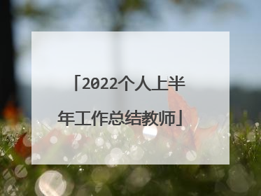 2022个人上半年工作总结教师
