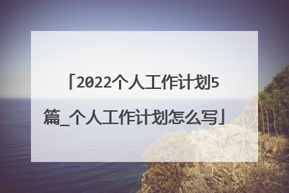 2022个人工作计划5篇_个人工作计划怎么写
