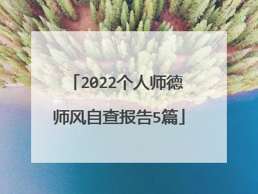 2022个人师德师风自查报告5篇
