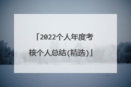 2022个人年度考核个人总结(精选)