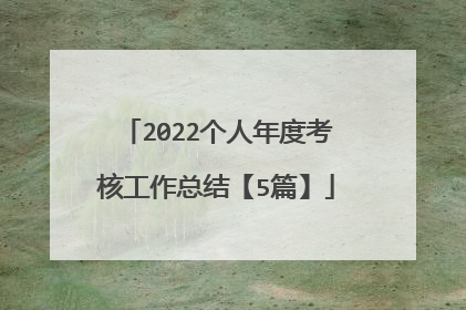 2022个人年度考核工作总结【5篇】
