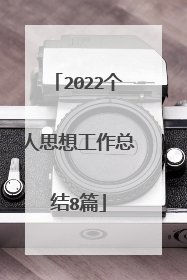 2022个人思想工作总结8篇