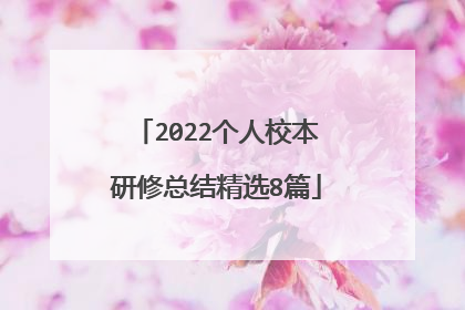 2022个人校本研修总结精选8篇