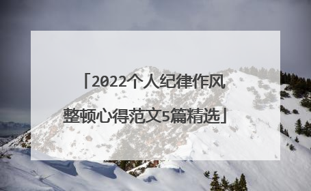 2022个人纪律作风整顿心得范文5篇精选