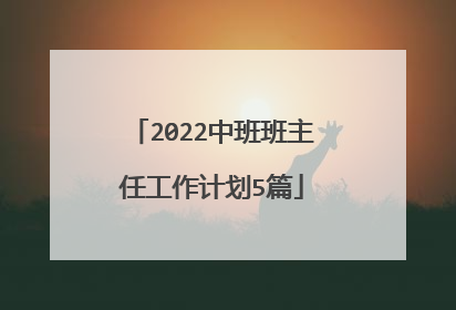 2022中班班主任工作计划5篇