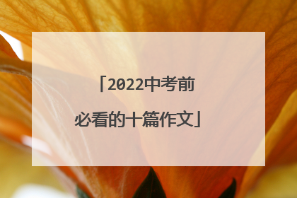2022中考前必看的十篇作文