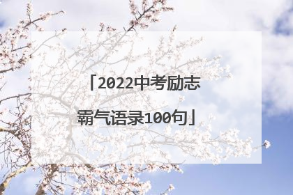 2022中考励志霸气语录100句