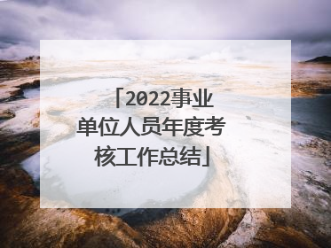 2022事业单位人员年度考核工作总结
