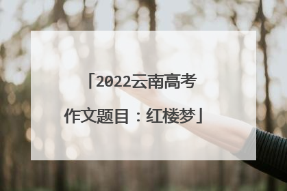 2022云南高考作文题目:红楼梦