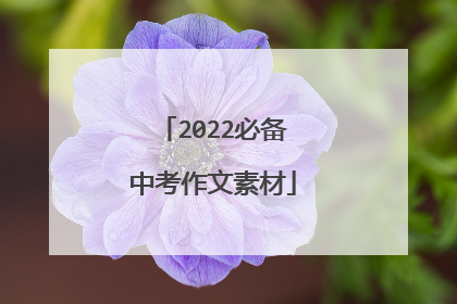 2022必备中考作文素材