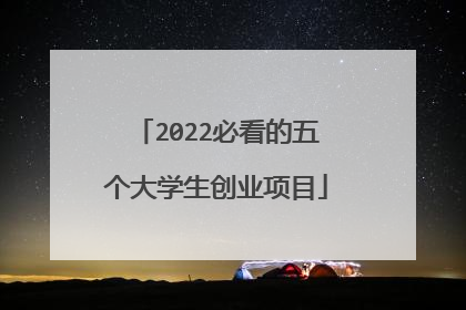 2022必看的五个大学生创业项目
